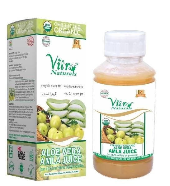 Vitro Naturals Certified Organic Aloe Vera Amla Juice | Grocsy
