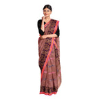 Exclusive Collection 100% Pure Cotton Mauve Tant Saree With Hand Weaving Work | Grocsy