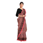 Exclusive Collection 100% Pure Cotton Mauve Tant Saree With Hand Weaving Work | Grocsy