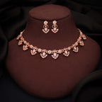 Tehzeeb Creations Gold-Polished White Colour Necklace With Earrings | Grocsy
