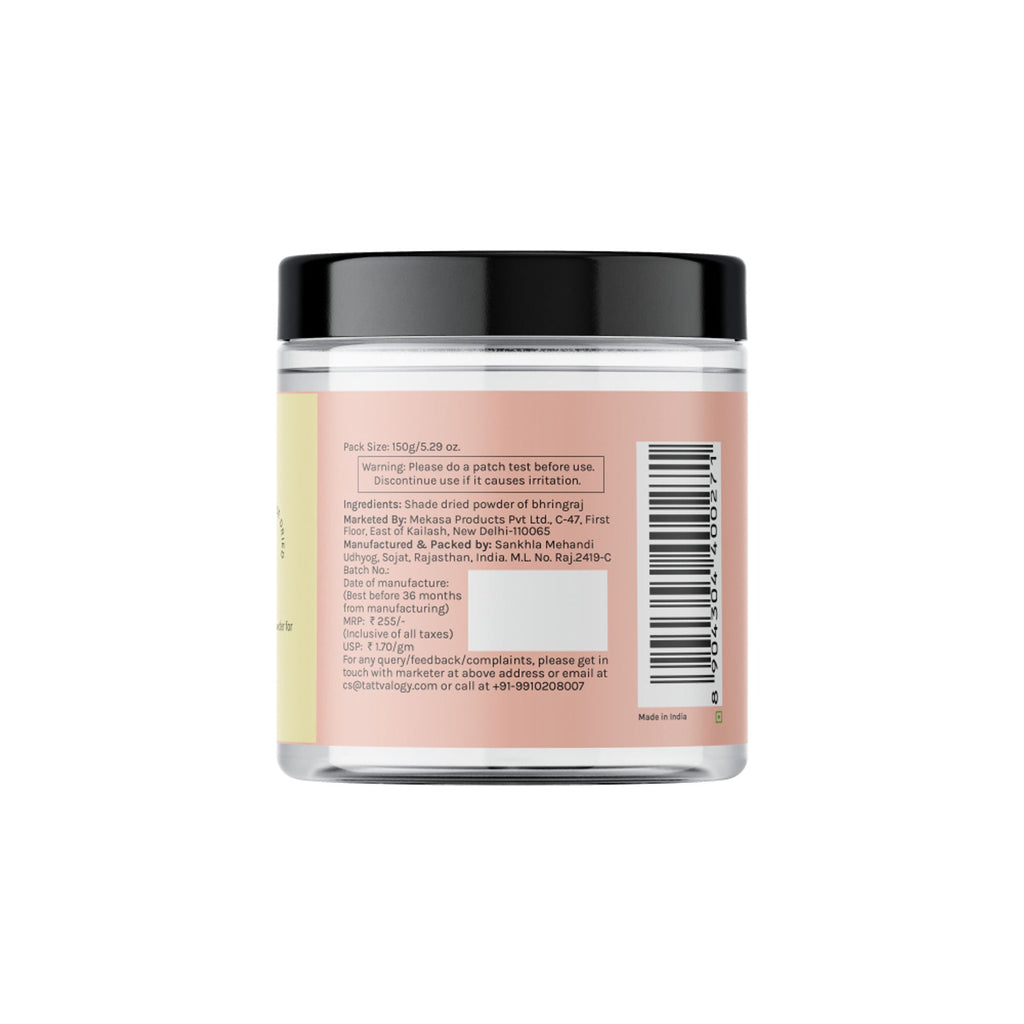 Tattvalogy Bhringraj Powder - Chemical-Free, Reduces Hair Fall & Strengthens Roots for Healthy Hair | Grocsy
