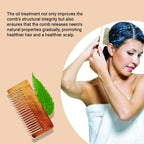 Tattvalogy Raw Neem Comb-Wide toothed, Boosts Blood Circulation, Hair Growth & Reduces Scalp Issues | Grocsy