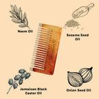 Tattvalogy Raw Neem Comb-Wide toothed, Boosts Blood Circulation, Hair Growth & Reduces Scalp Issues | Grocsy
