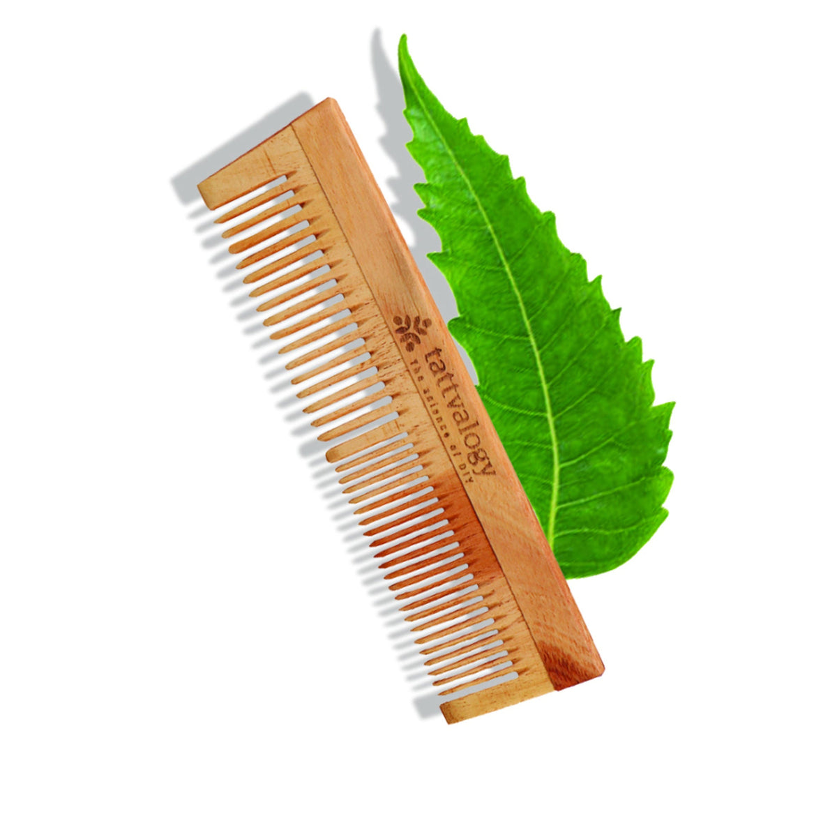 Tattvalogy Raw Neem Comb-Double toothed, Boosts Blood Circulation,Hair Growth & Reduces Scalp Issues | Grocsy