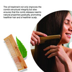 Tattvalogy Raw Neem Comb-Double toothed, Boosts Blood Circulation,Hair Growth & Reduces Scalp Issues | Grocsy