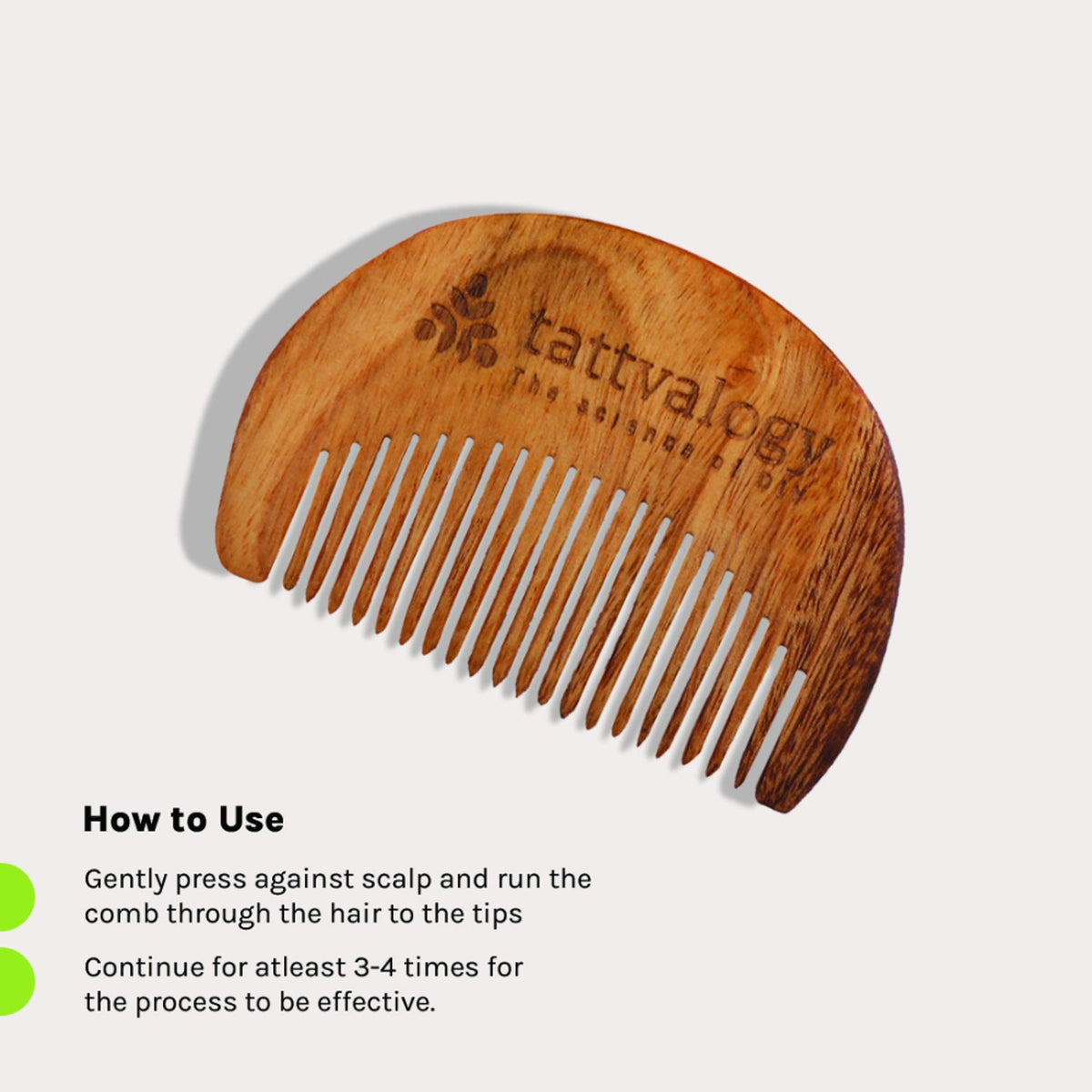 Tattvalogy Raw Neem Comb- For beard, Boosts Blood Circulation, Hair Growth & Reduces Scalp Issues | Grocsy