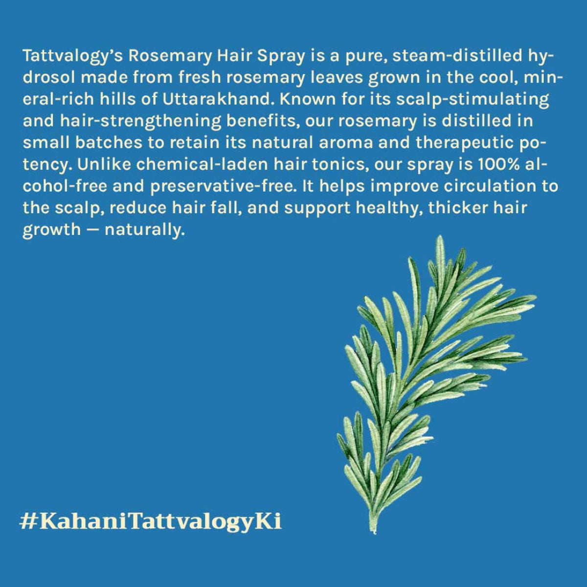 Tattvalogy Rosemary Hair Spray - Reduces Hair Fall, Promotes Growth, Natural Minoxidil Alternative | Grocsy