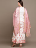 HERE&NOW Floral Embroidered Top with Sharara & Dupatta | Grocsy