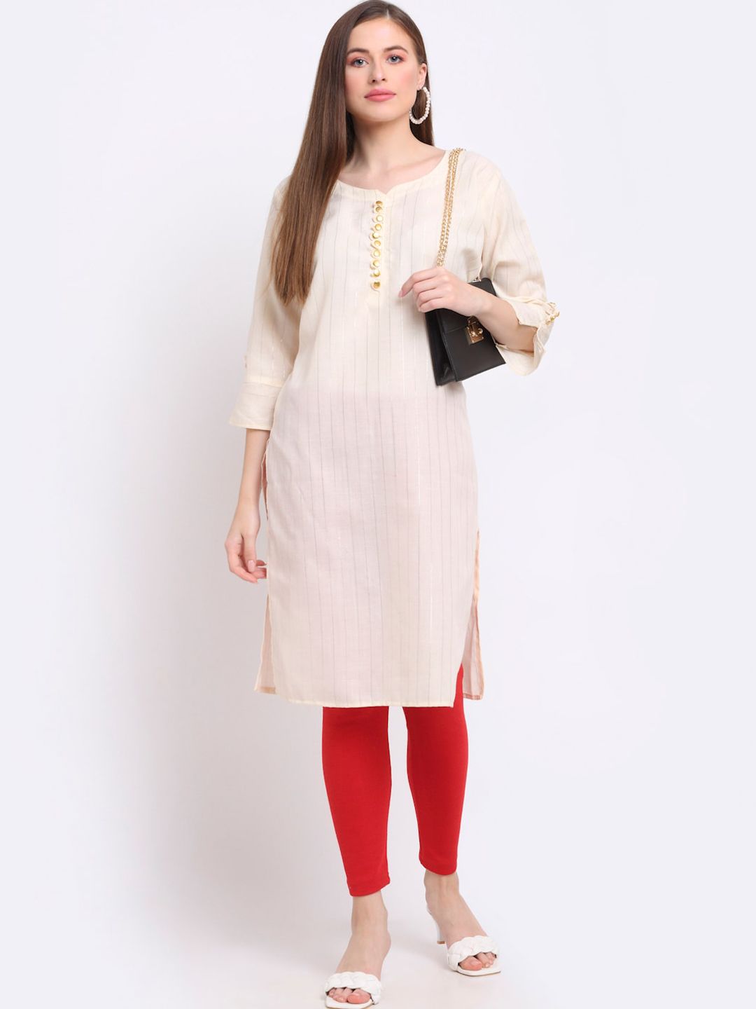 TAG 7 Pack Of 2 Women Peach & Red Wool Leggings | Grocsy