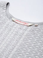 All About You Women Embroidered Chikankari Kurta With Trousers & With Dupatta | Grocsy