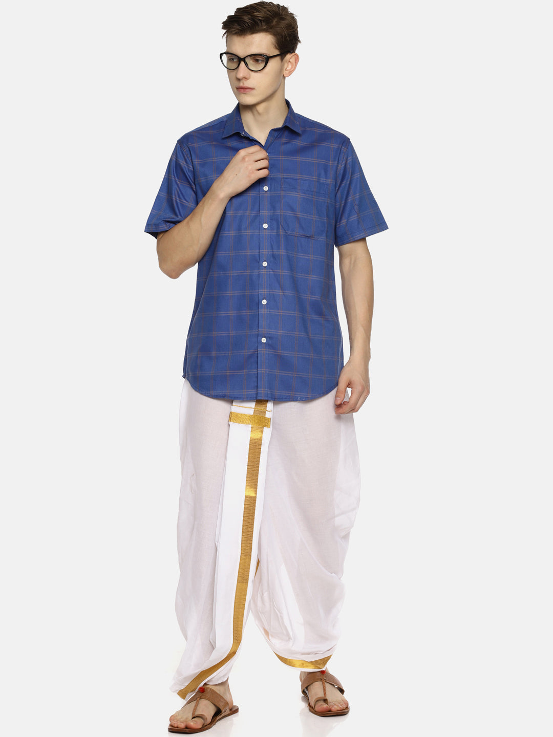 Sethukrishna Men White Solid Readymade Dhoti | Grocsy