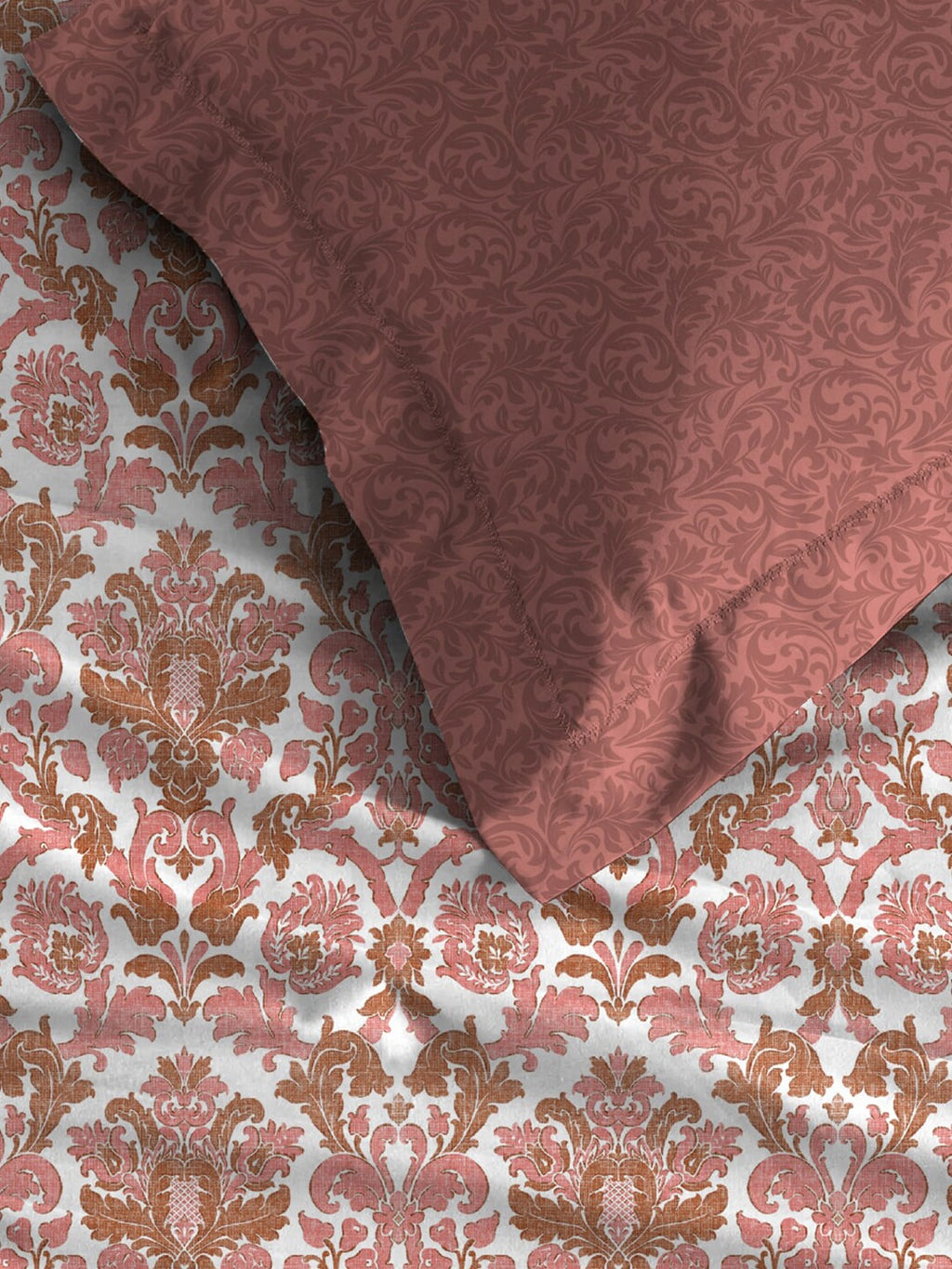 MYTRIDENT Comfort Living Maroon Pure Cotton 120 TC Queen Bedsheet with 2 Pillow Covers | Grocsy