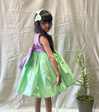 ArthLife Purple And Green Butterfly Partywear Dress | Grocsy