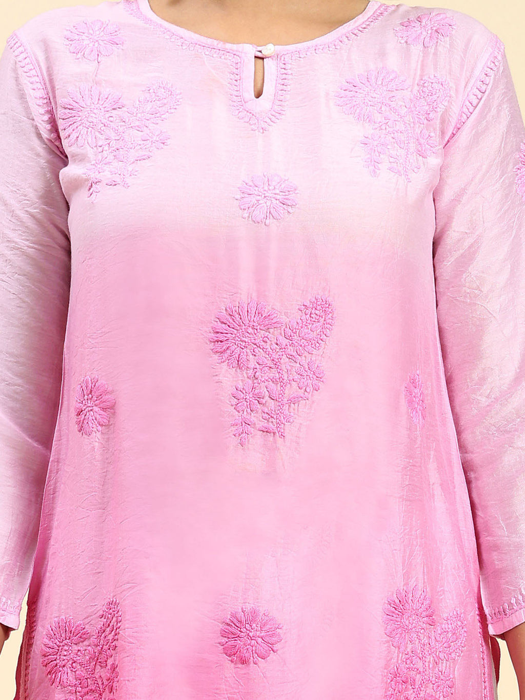 HOUSE OF KARI Floral Chikankari Embroidered Kurta | Grocsy
