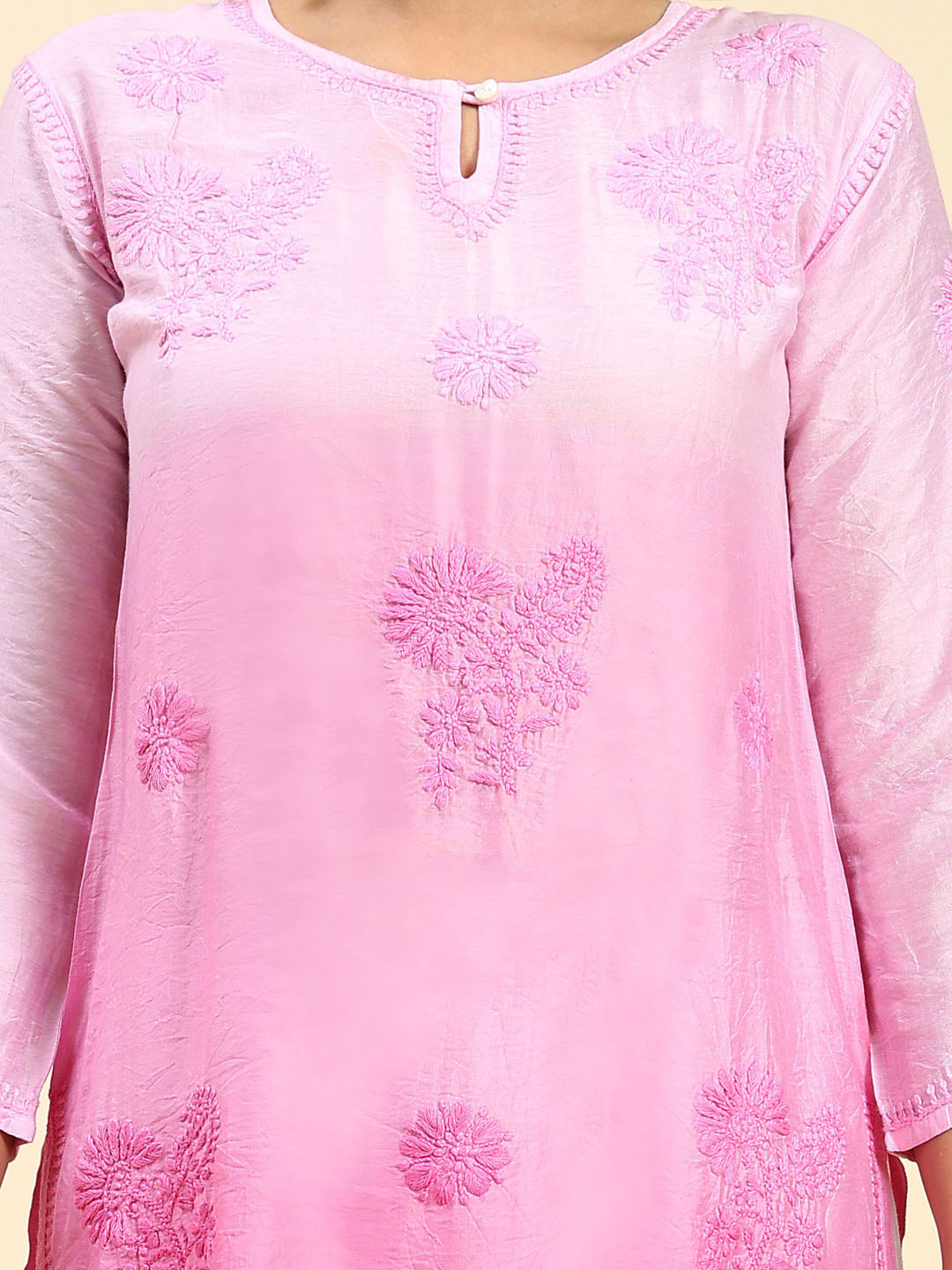 HOUSE OF KARI Floral Chikankari Embroidered Kurta | Grocsy