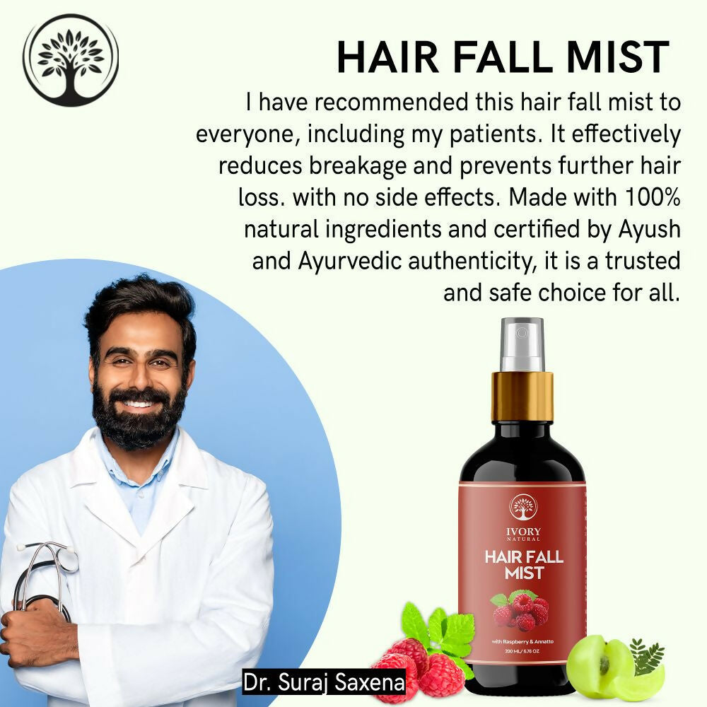 Ivory Natural Hair Fall Mist - Moisturize, And Rejuvenate For Thicker Hair For Both Men And Women | Grocsy