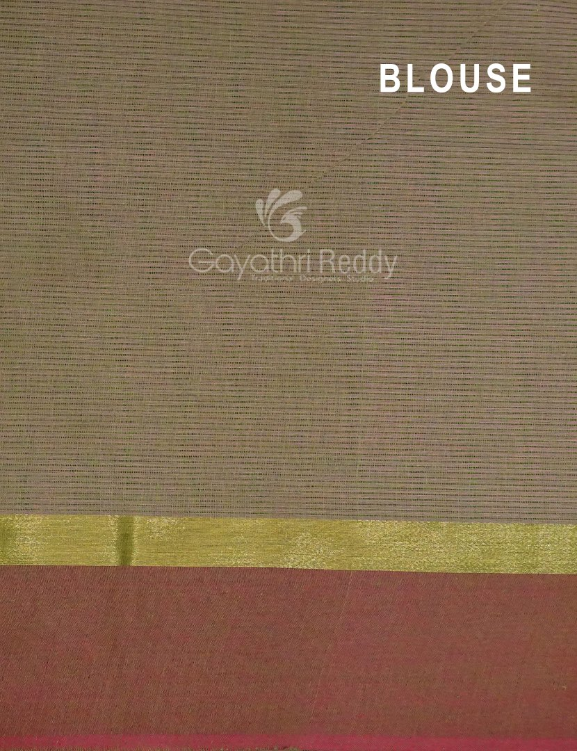 Dual Shades of Baby Pink With Contrast Blouse Pure Mangalgiri Cotton By Gayathri Reddy Designer Studio | Grocsy