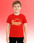 Chilins Round Neck Printed Cotton Tshirt, Color- Red | Grocsy