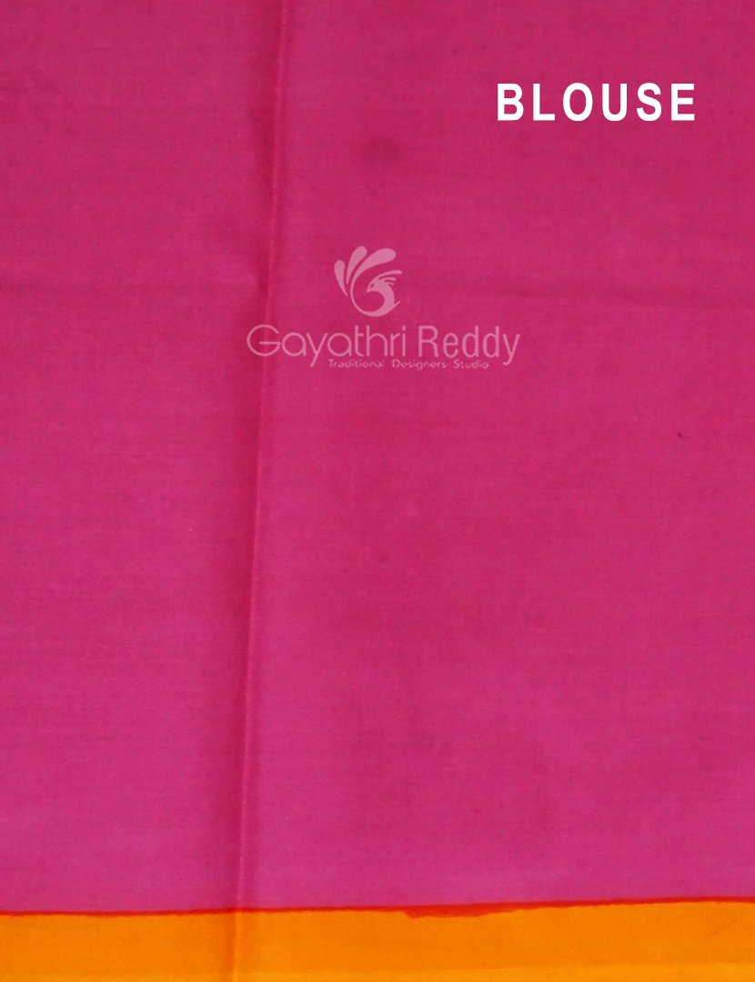 Shades of Orange And Pink With Pichwai Print Munga Cotton Saree By Gayathri Reddy Designer Studio | Grocsy