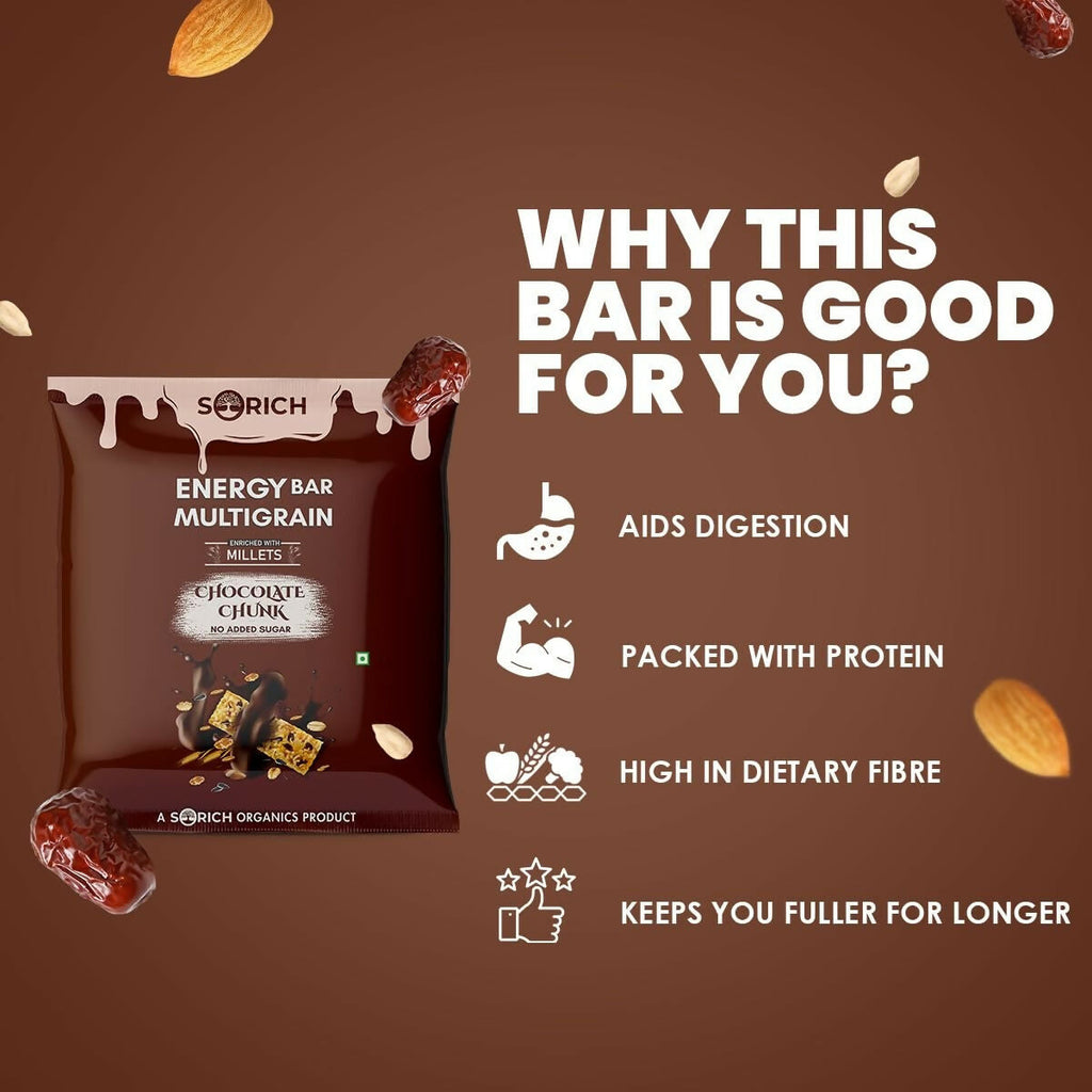 Sorich Organics Multigrain Energy Mini Bars Chocolate Chunk | Grocsy