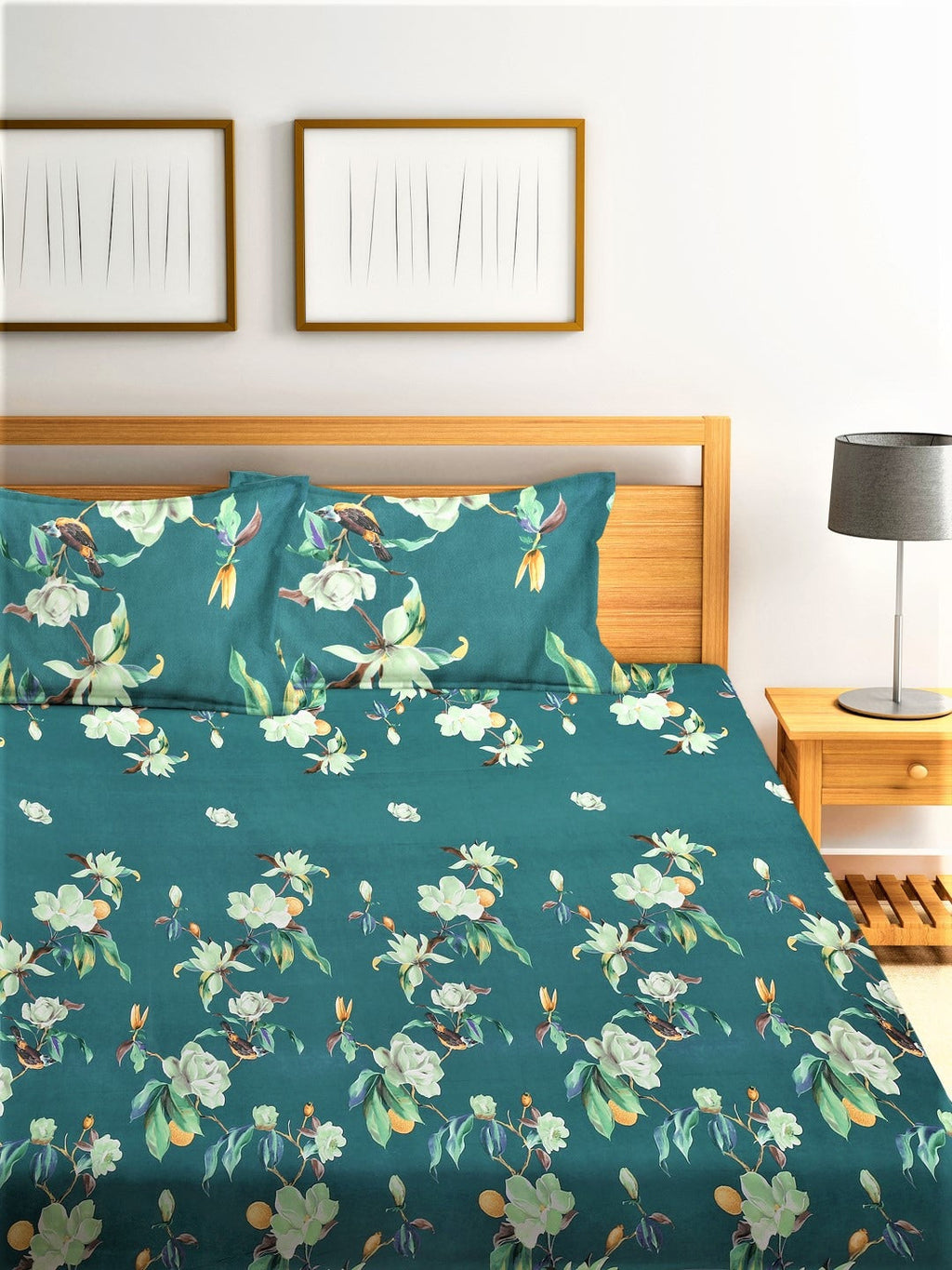 Home Sizzler Unisex Green Bedsheets | Grocsy