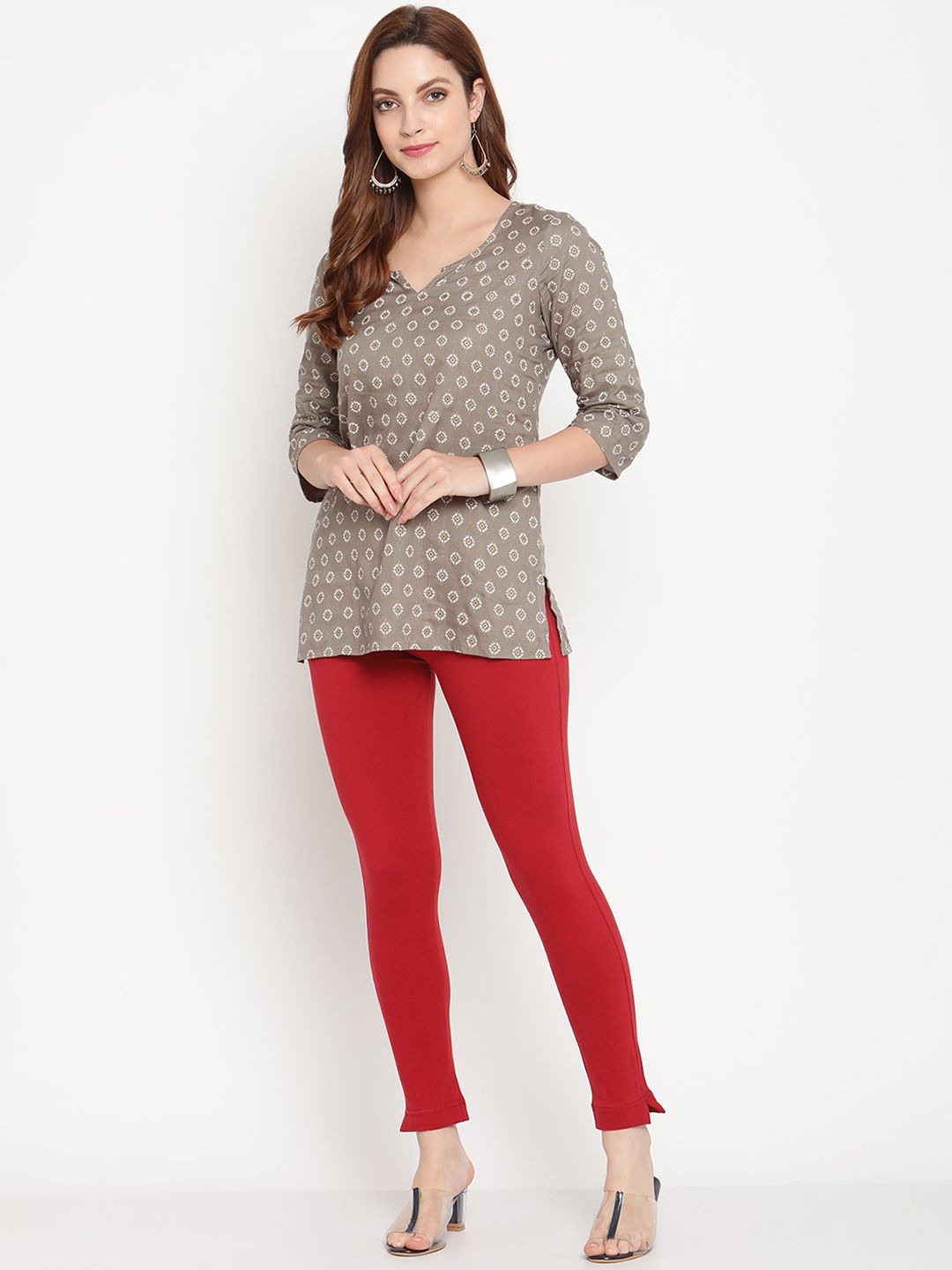 TAG 7 Women Pack of 2 Mustard Yellow & Magenta Solid Kurti Pants | Grocsy