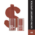Swiss Beauty Satin Comfort Smooth Glide, Highly Pigmented , Ultra Hydrating Lipstick - 3 Roasted Brown | Grocsy