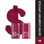 Swiss Beauty Satin Comfort Smooth Glide, Highly Pigmented , Ultra Hydrating Lipstick - 9 Cherry Blossom | Grocsy