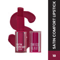 Swiss Beauty Satin Comfort Smooth Glide, Highly Pigmented , Ultra Hydrating Lipstick - 10 Wine Dine | Grocsy
