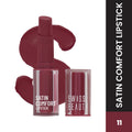 Swiss Beauty Satin Comfort Smooth Glide, Highly Pigmented , Ultra Hydrating Lipstick - 11 Wine Stain | Grocsy