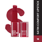Swiss Beauty Satin Comfort Smooth Glide, Highly Pigmented , Ultra Hydrating Lipstick - 16 Fire Brick | Grocsy