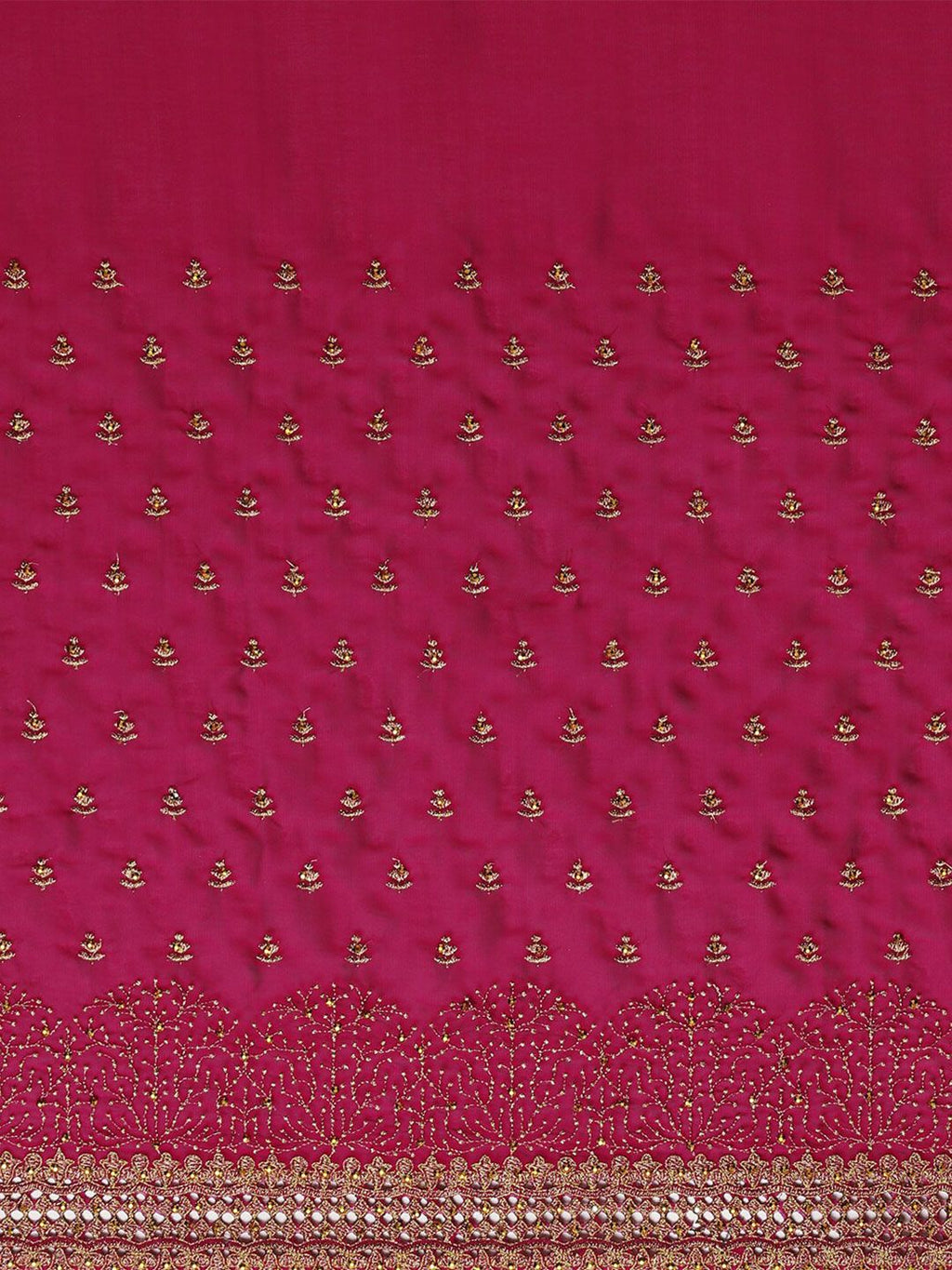 kasee Red & Gold-Toned Floral Embroidered Art Silk Saree | Grocsy