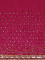kasee Red & Gold-Toned Floral Embroidered Art Silk Saree | Grocsy