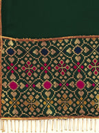 Sangria Green Woven Design Saree | Grocsy