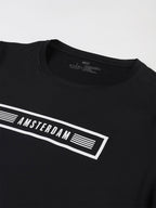 MKH Women Black Typography Printed Round Neck Dri-FIT T-shirt | Grocsy