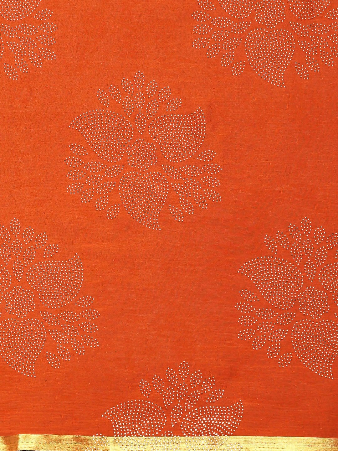 Saree Mall Orange & Gold-Toned Zari Sarees | Grocsy
