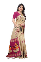 Vamika Brown and Pink Kalamkari Print With Jhalar Khadi Silk Saree (SHABRI WINE) | Grocsy