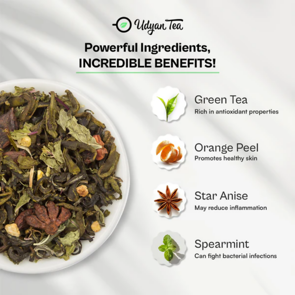 Udyan Tea Zesty Orange Green Tea | Grocsy