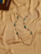 Gold-Toned Green Beaded Mask Chain - Ruby Raang | Grocsy