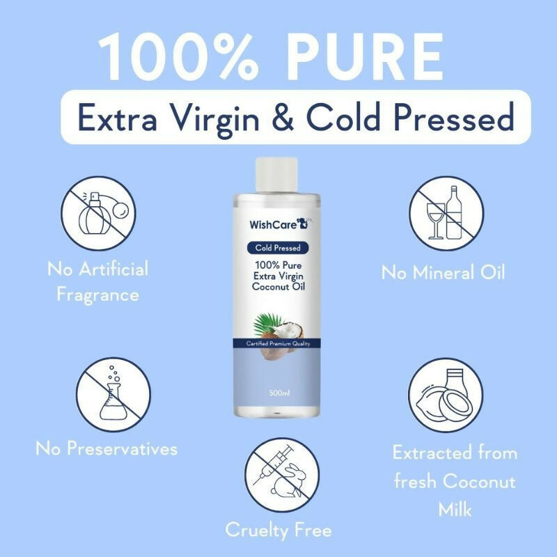 Wishcare Cold Pressed Extra-Virgin Coconut Oil & Castor Oil Combo | Grocsy