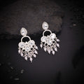 Tehzeeb Creations Silver Polish White Colour Earrings | Grocsy