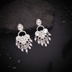 Tehzeeb Creations Silver Polish White Colour Earrings | Grocsy