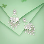 Tehzeeb Creations Silver Polish White Colour Earrings | Grocsy