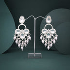 Tehzeeb Creations Silver Polish White Colour Earrings | Grocsy