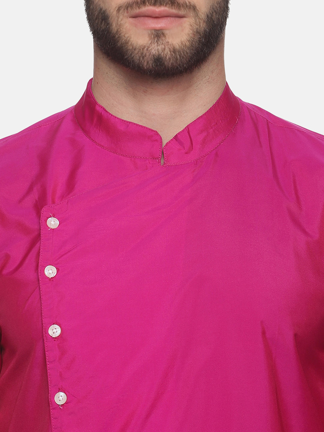 Sethukrishna Men Rose Angrakha Kurta with Dhoti Pants | Grocsy