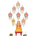 eCraftIndia Gota Patti Bangle & Bells Decorative Wall Door Hangings Latkan Toran | Grocsy