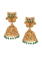 Aadita Gold-Polished Green Pearls Beaded Choker Jewellery Set | Grocsy