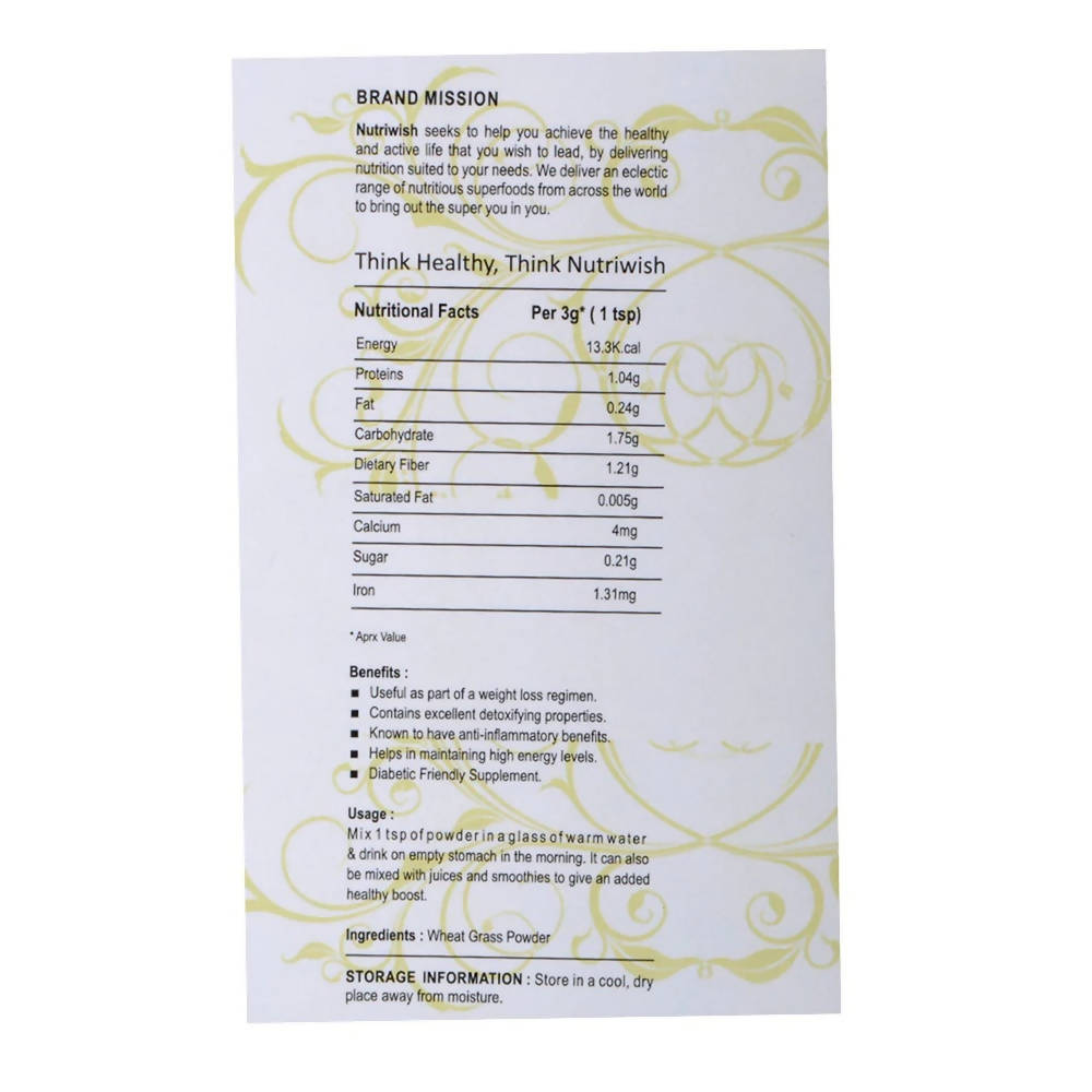 Nutriwish Wheat Grass Powder | Grocsy