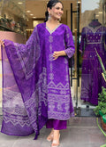Vellora Crepe Purple Daily Wear Embroidery Work Readymade Straight Suit | Grocsy