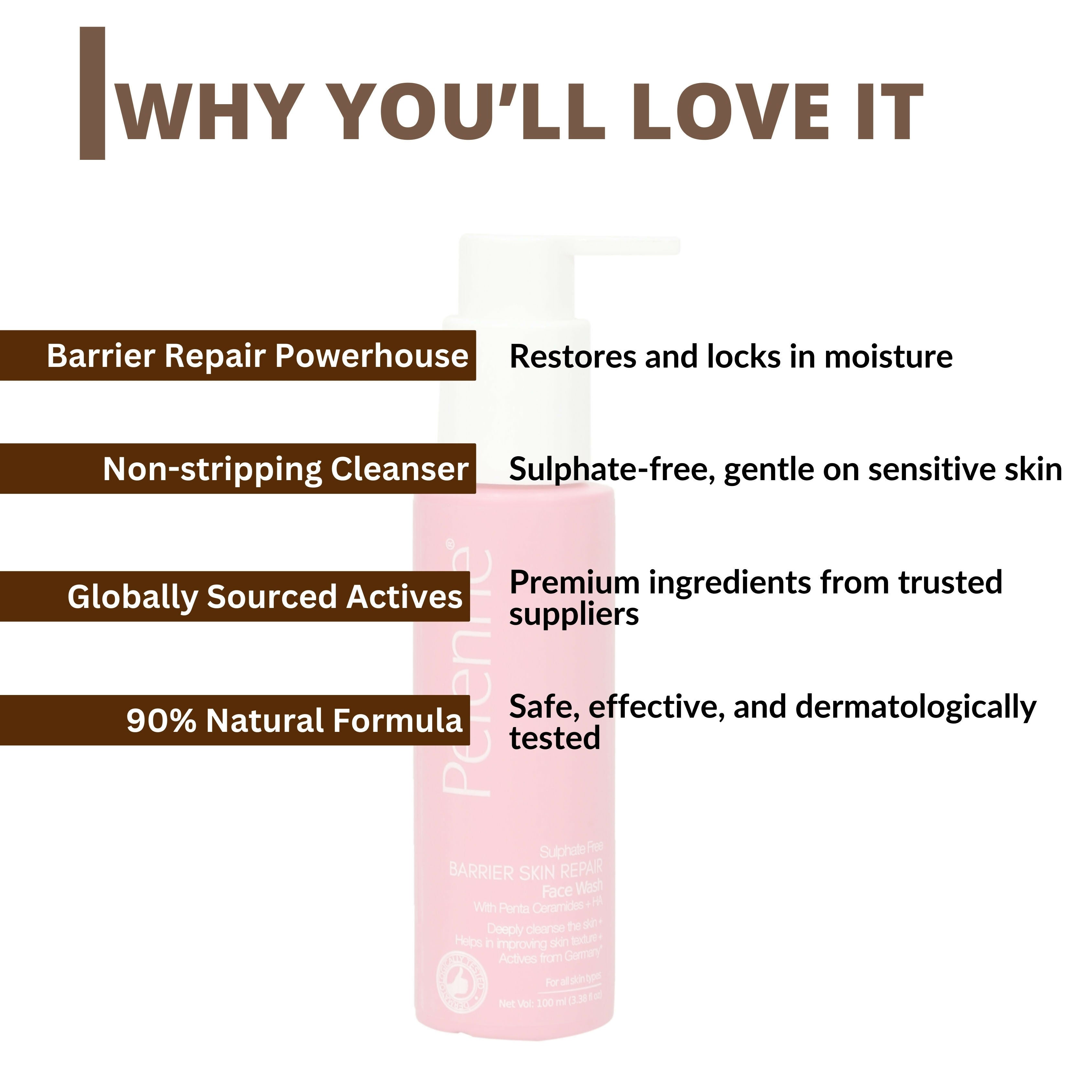 Perenne Sulphate Free Barrier Skin Repair Face Wash | Grocsy